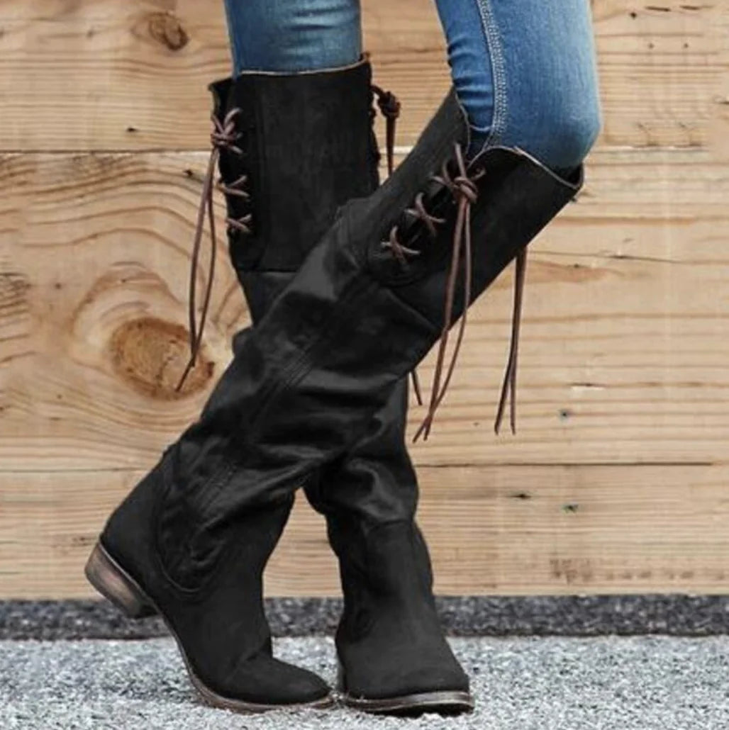 Botas Altas de Tacón Cuadrado