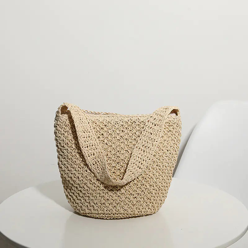 Bolso de Paja Tejido a Mano para Mujeres