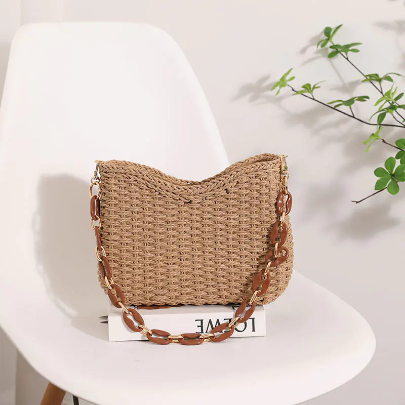 Bolso de Hombro Tejido Casual de Moda para Mujer