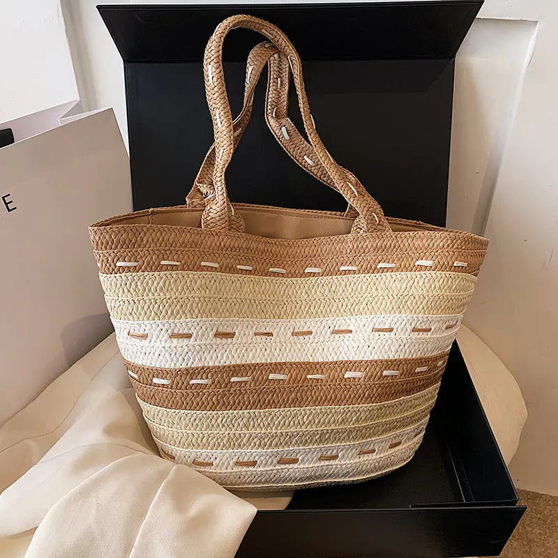 Bolso Trenzado de Papiro para Mujer