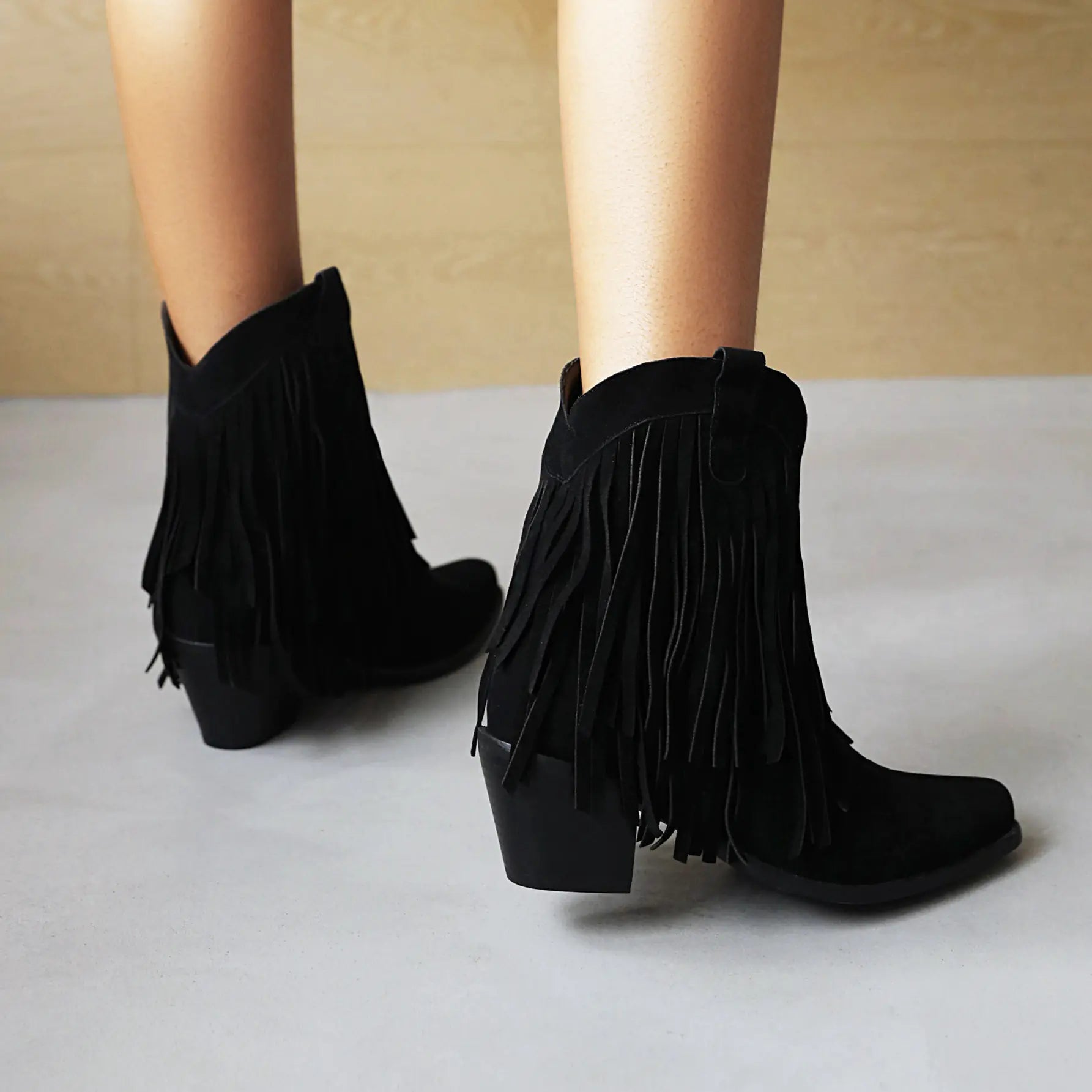 Botas de Tacón Alto con Flecos