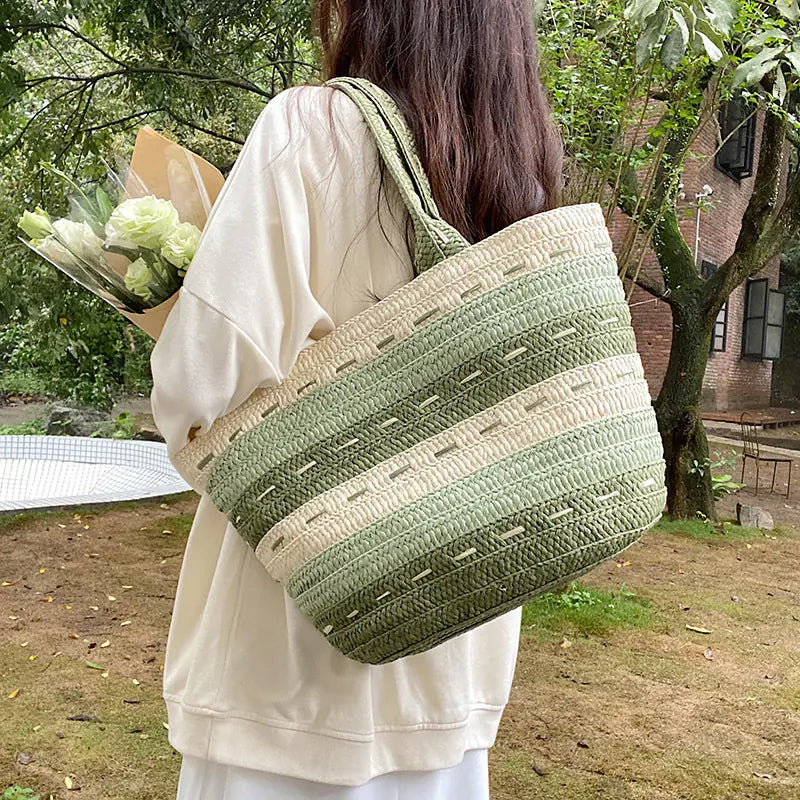 Bolso Trenzado de Papiro para Mujer