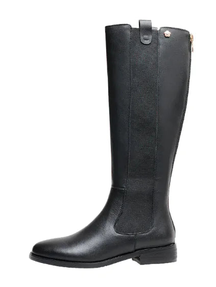 Botas de Piel con Tacón Bajo para Mujer