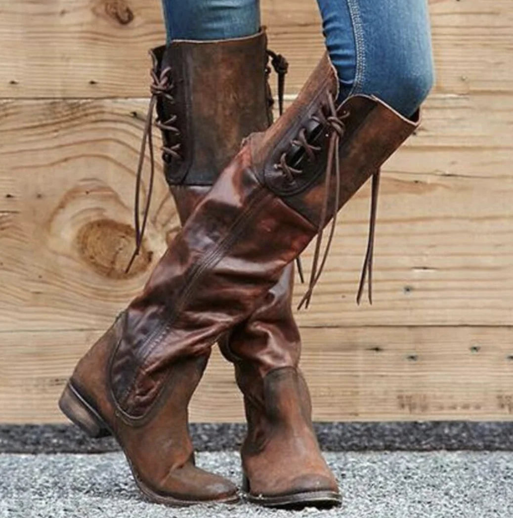 Botas Altas de Tacón Cuadrado