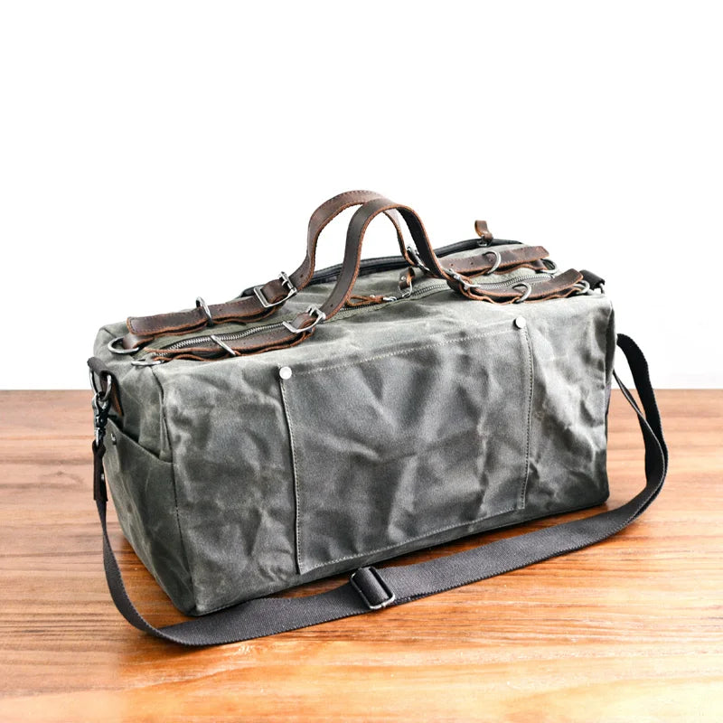 Bolso Deportivo Duffel de Lona y Cuero