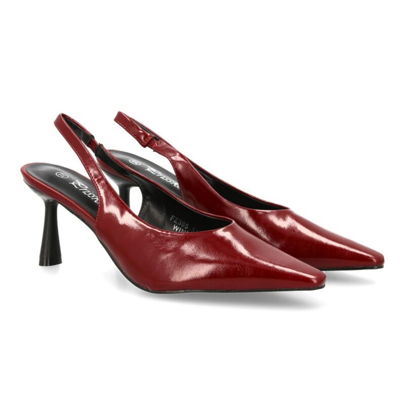 Zapato Tacón Fino Messina Rojo