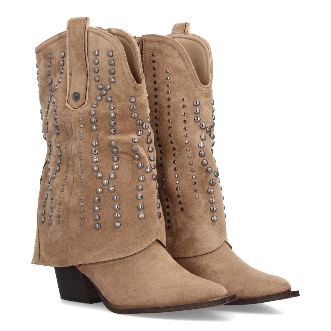 Botín cowboy mujer Beige